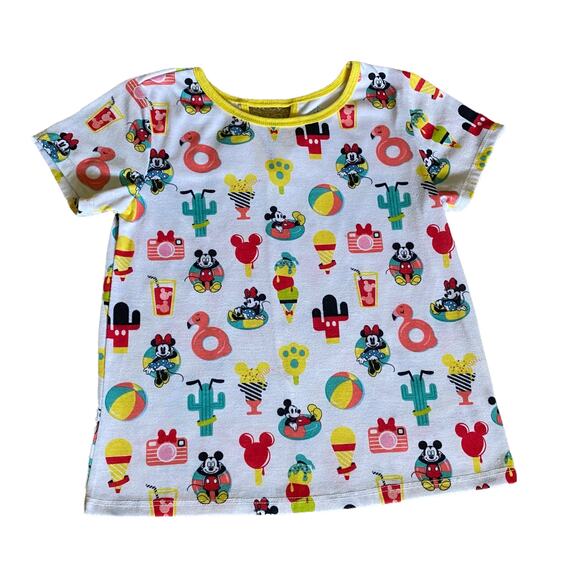 Disney Mickey and Minnie Mouse Summer Snack T-Shirt Kids Sz 7/8 - Picture 2 of 6